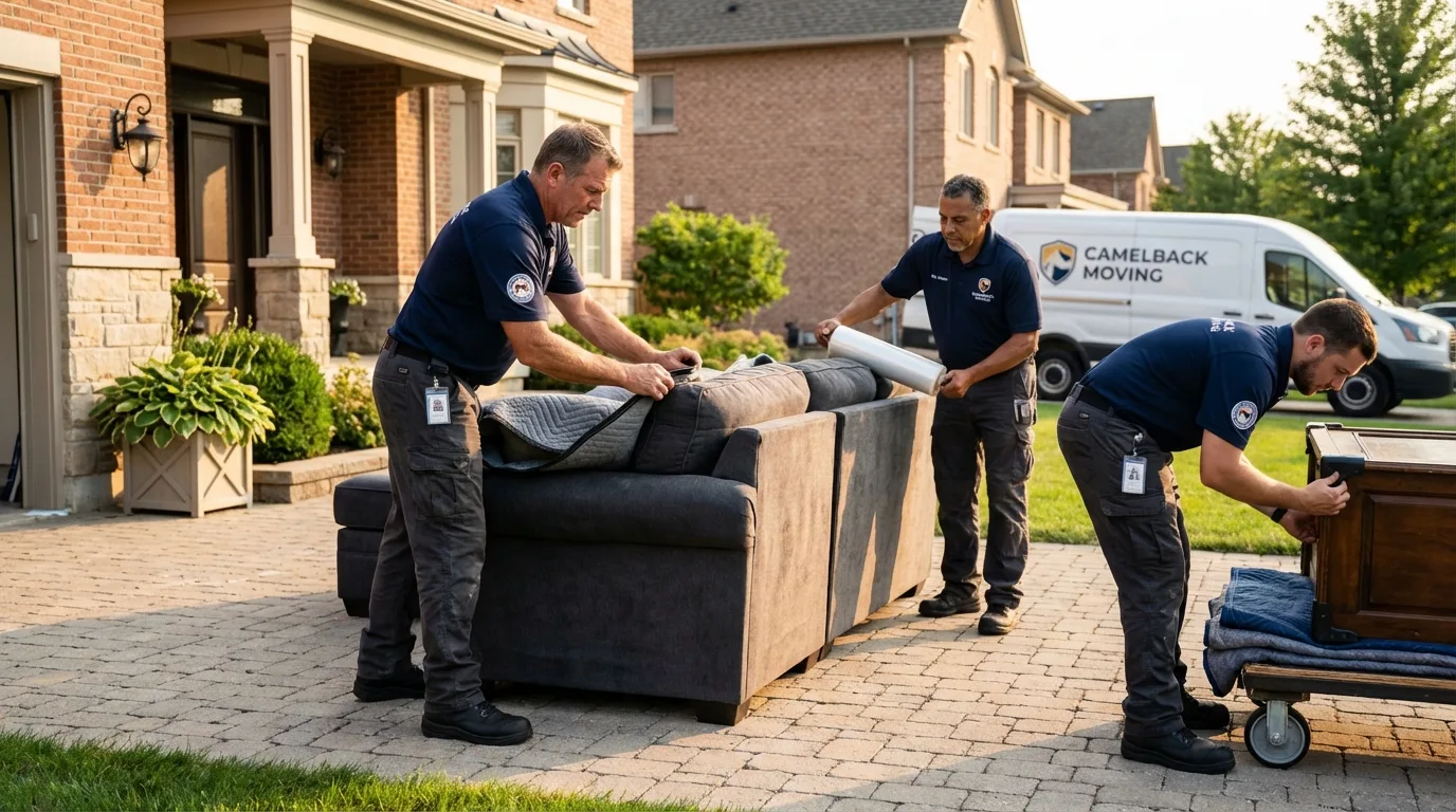 Large estate moving crew wrapping furniture in Tahoka, TX